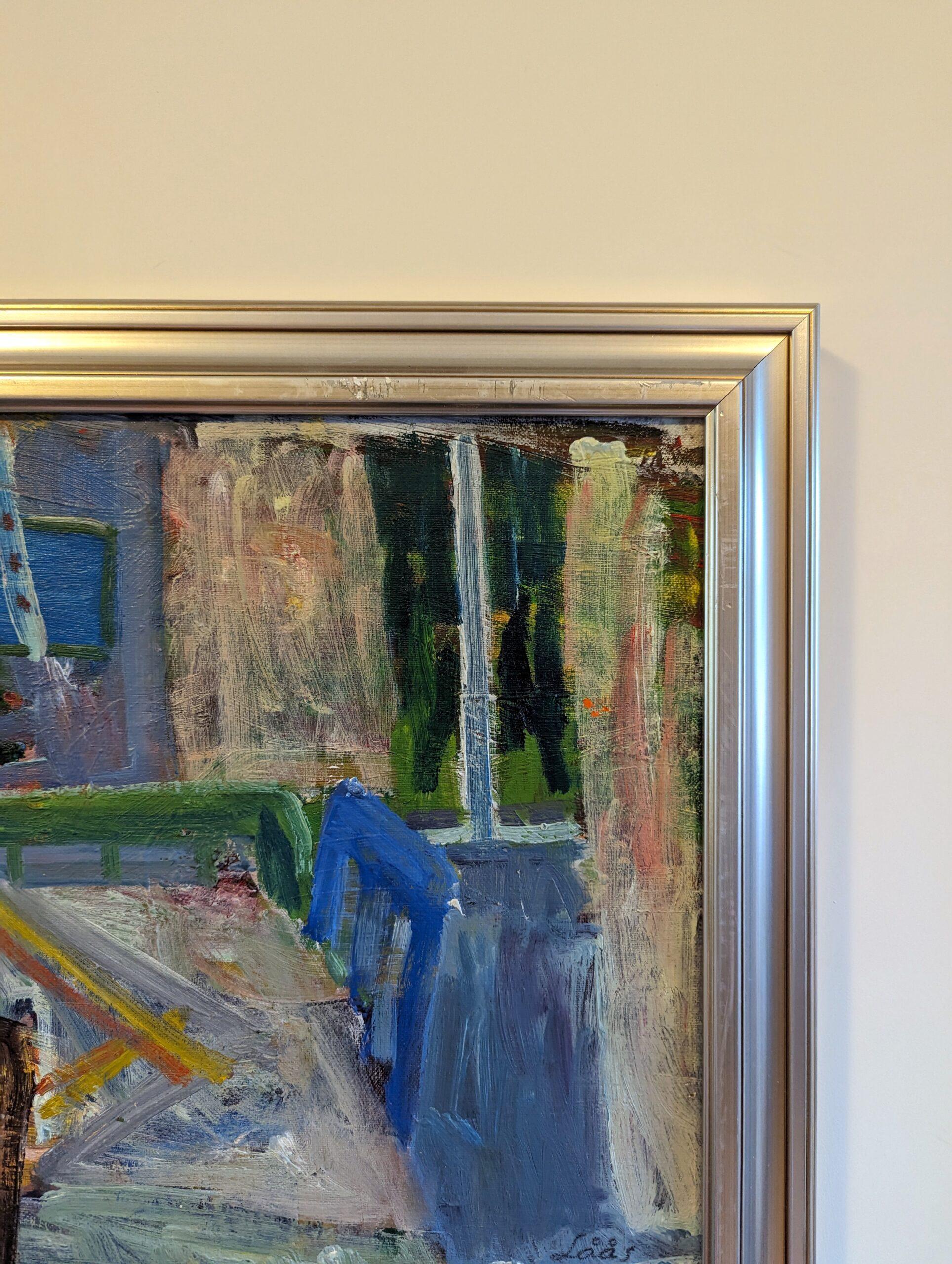 Quadro ad olio con cornice della natura morta svedese della metà del secolo scorso - Il tavolo da cucina 6