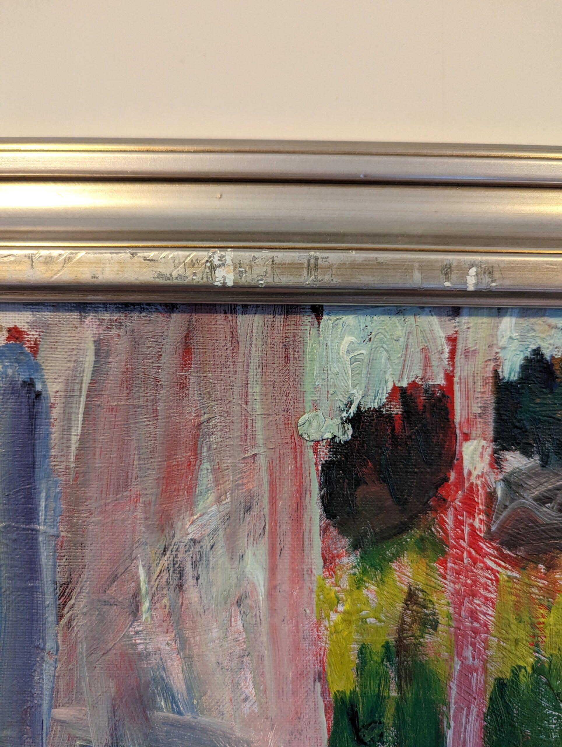 Quadro ad olio con cornice della natura morta svedese della metà del secolo scorso - Il tavolo da cucina 11