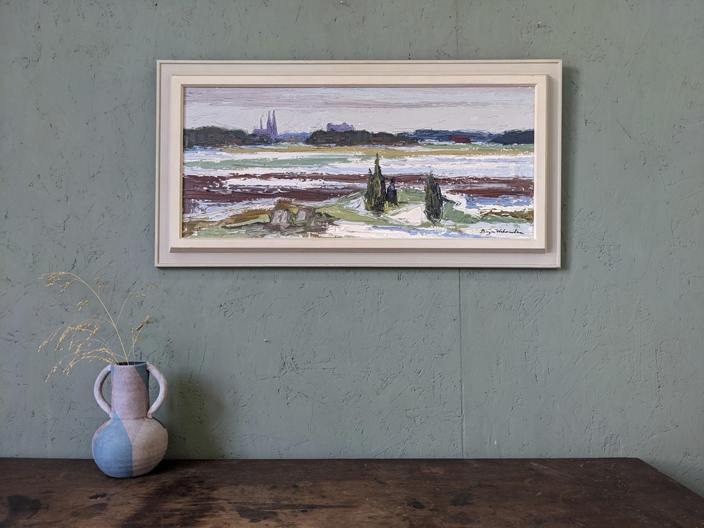 Schwedische Landschaft, gerahmtes Ölgemälde, Mid-Century, Vintage (Expressionismus), Painting, von Unknown