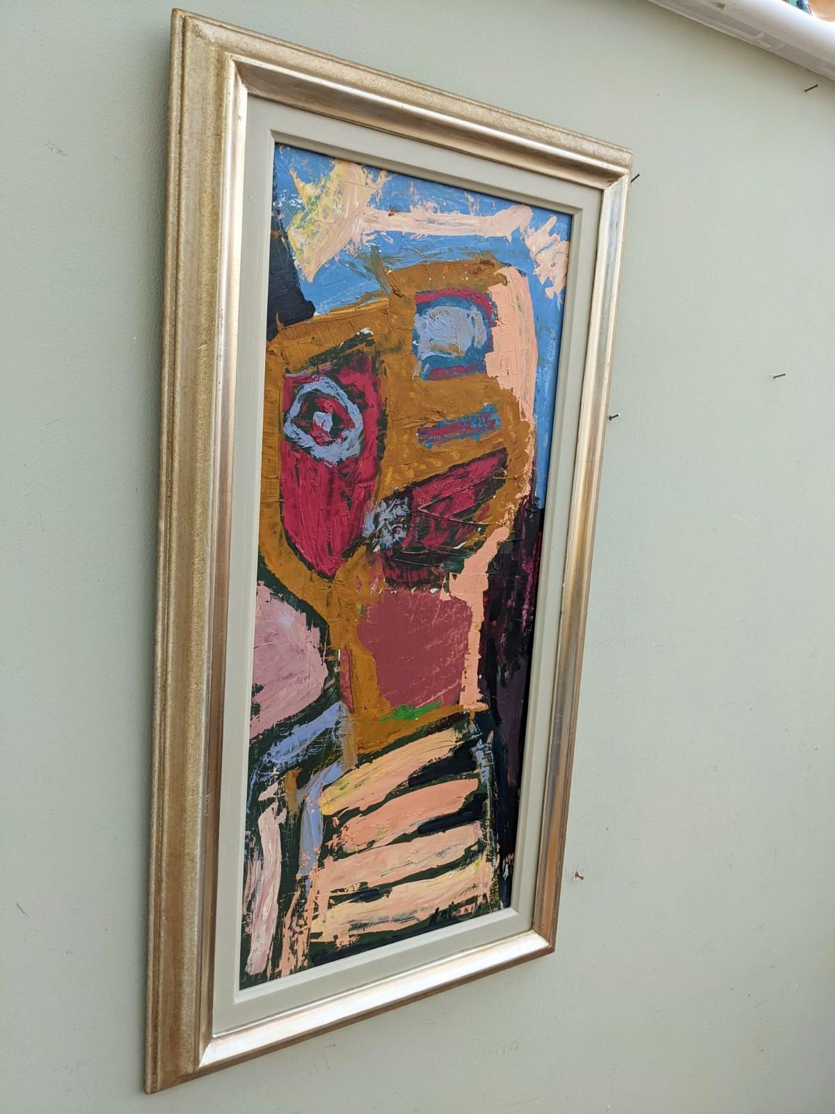 Ritratto astratto svedese moderno della metà del secolo scorso - Percezione - Painting Astratto di Unknown