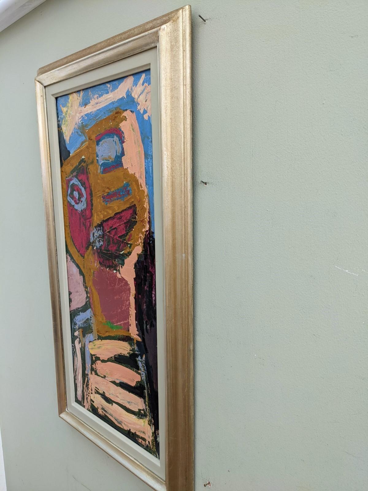 PERCEZIONE
Dimensioni: 71 x 38 cm (cornice inclusa)
Olio su tavola

Una composizione astratta di metà secolo di grande impatto visivo e molto riservata, dipinta a olio su tavola.

Anche se il soggetto del dipinto sembra essere di natura astratta e