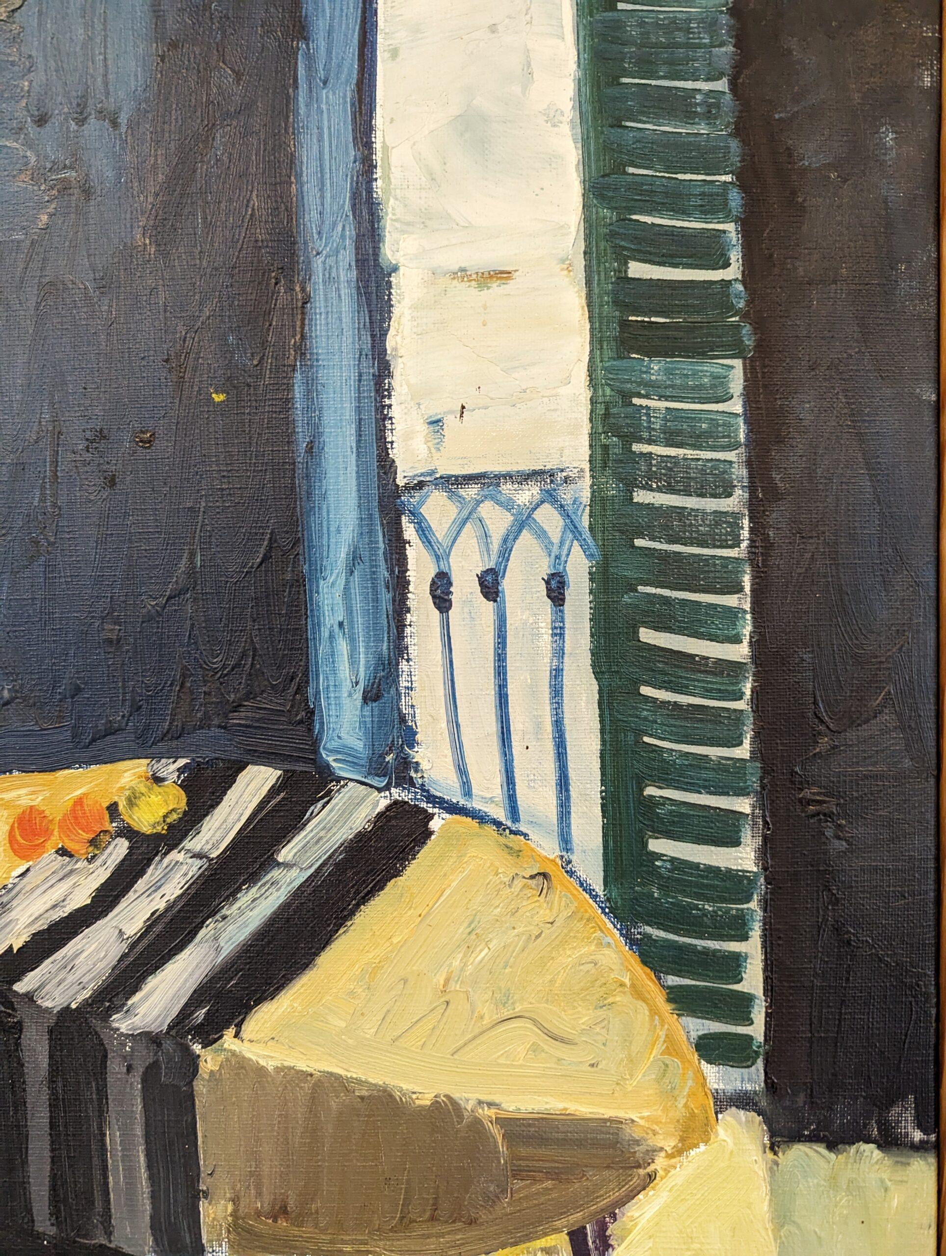 Vintage Mid-Century Swedish Modern Figurative Ölgemälde - The Lonely Diner im Angebot 4