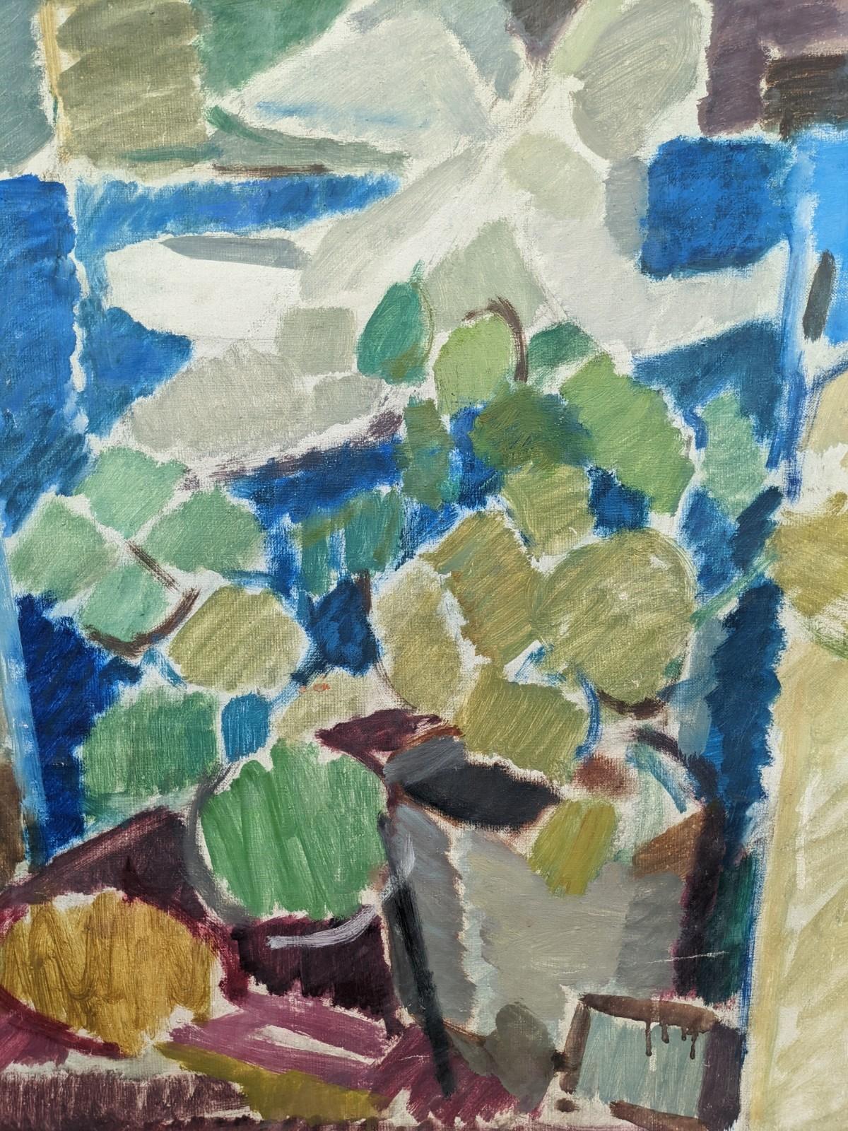 Vintage Mid Century Swedish Still Life Oil Painting, Framed - White Flowers 3