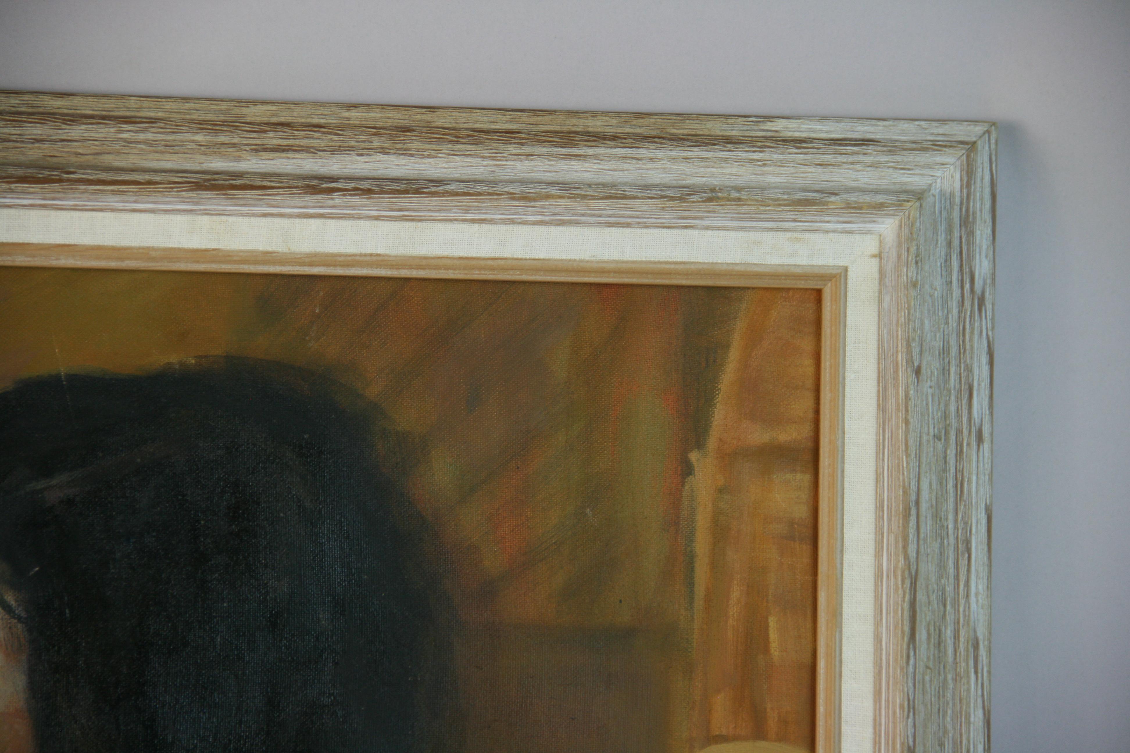 Pittura ad olio modernista d'epoca 