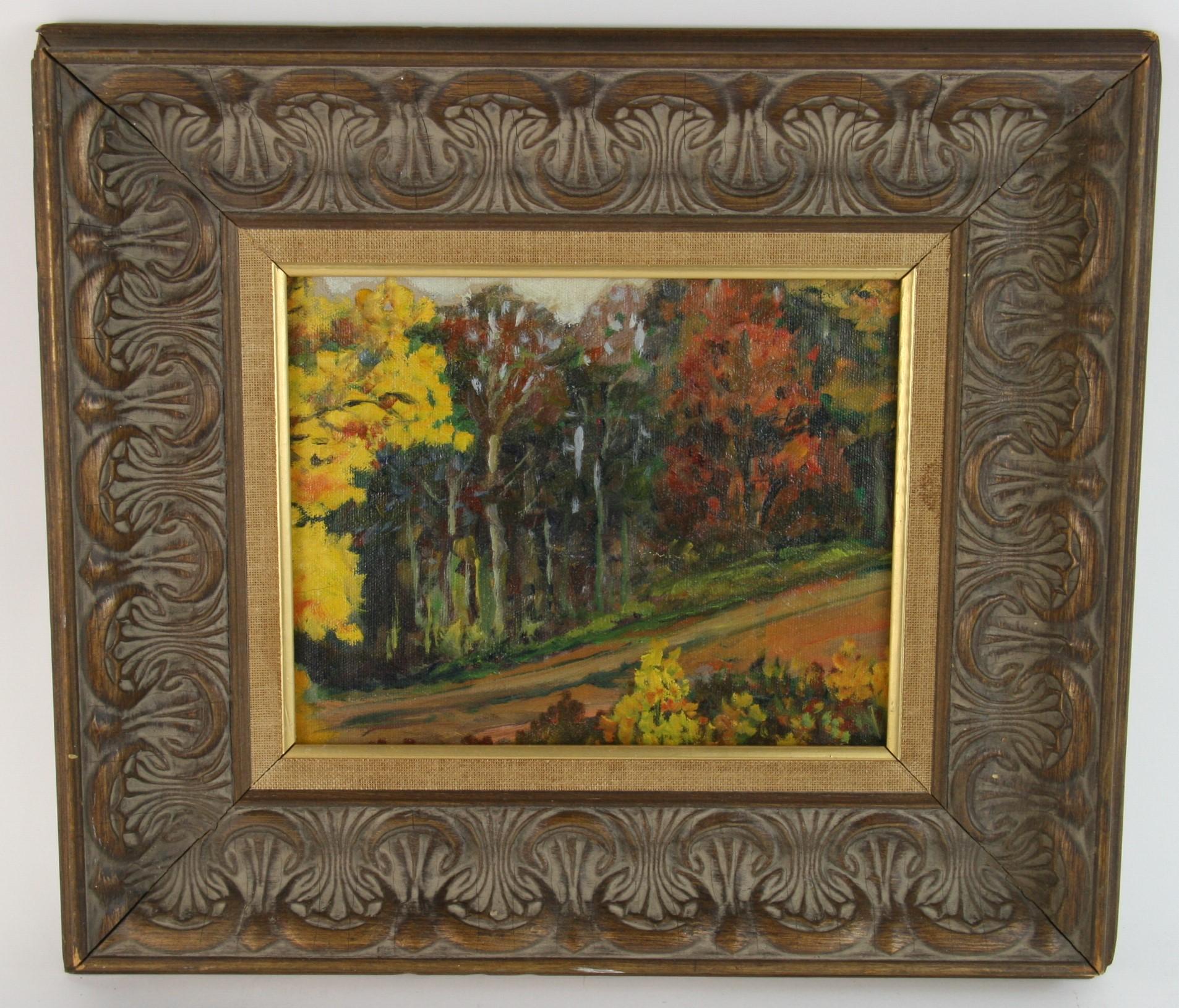 3765 New England  pittura di paesaggio
Incastonato in una cornice di legno intagliato a mano
Dimensioni dell'immagine 7,5x9,5