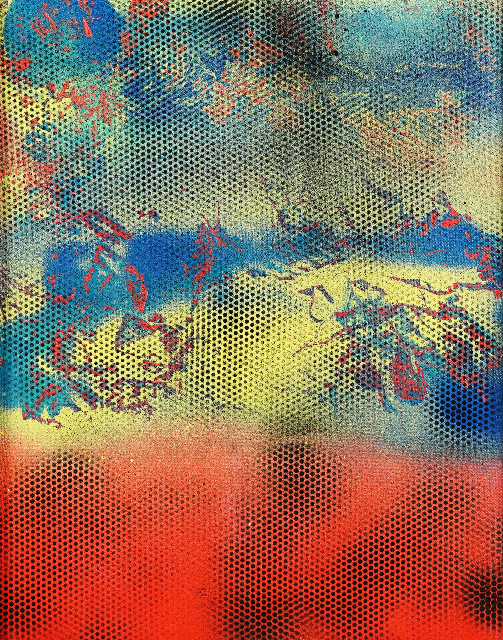 Pintura al óleo abstracta vintage de la escuela americana.  Óleo sobre lienzo.  Firmado en el reverso.  Enmarcado.  Tamaño de la imagen, 11L x 14H.