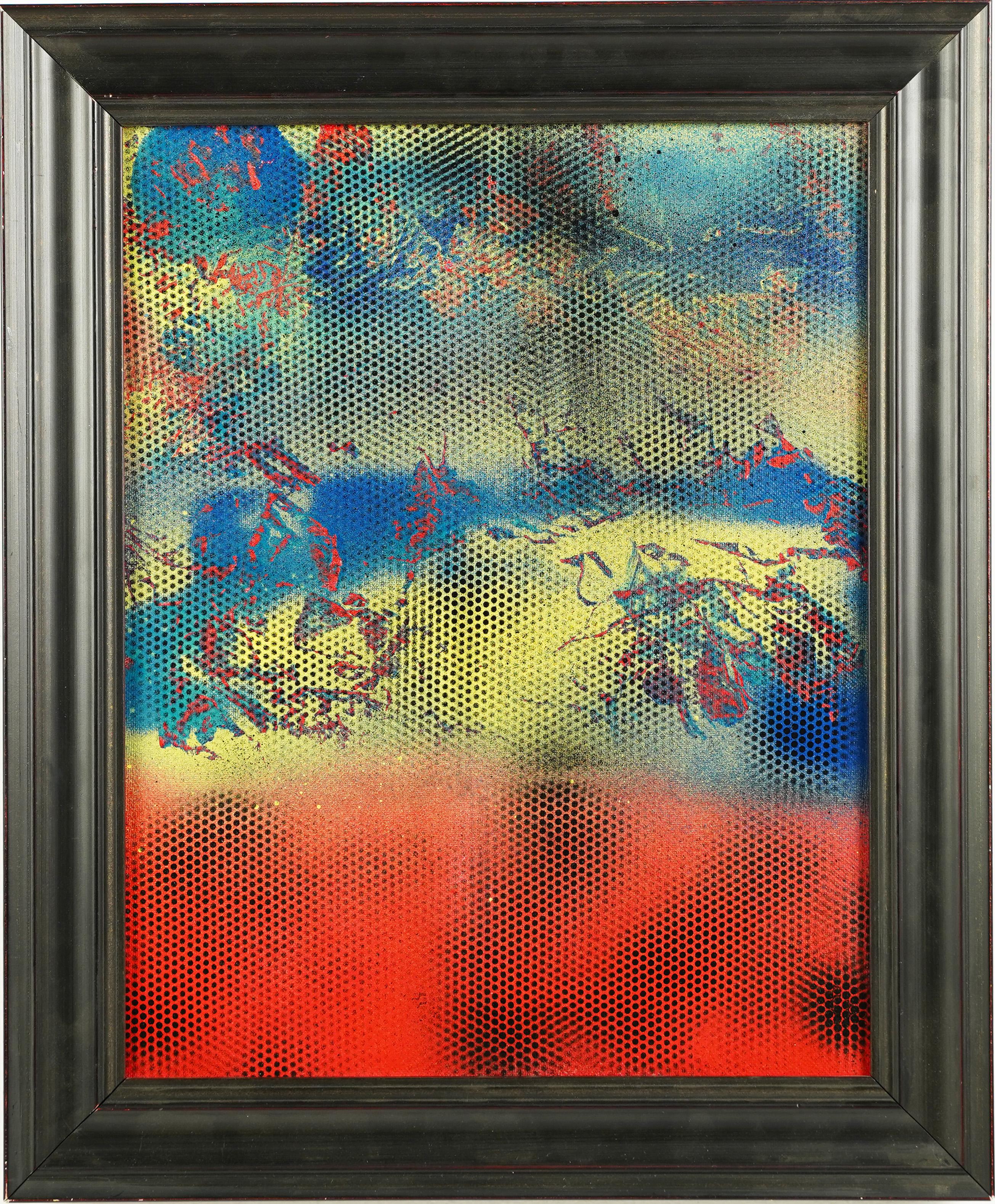 Abstract Painting de Unknown - Vintage Escuela de Nueva York Expresionismo Abstracto Pintura Original Arte Pop Callejero