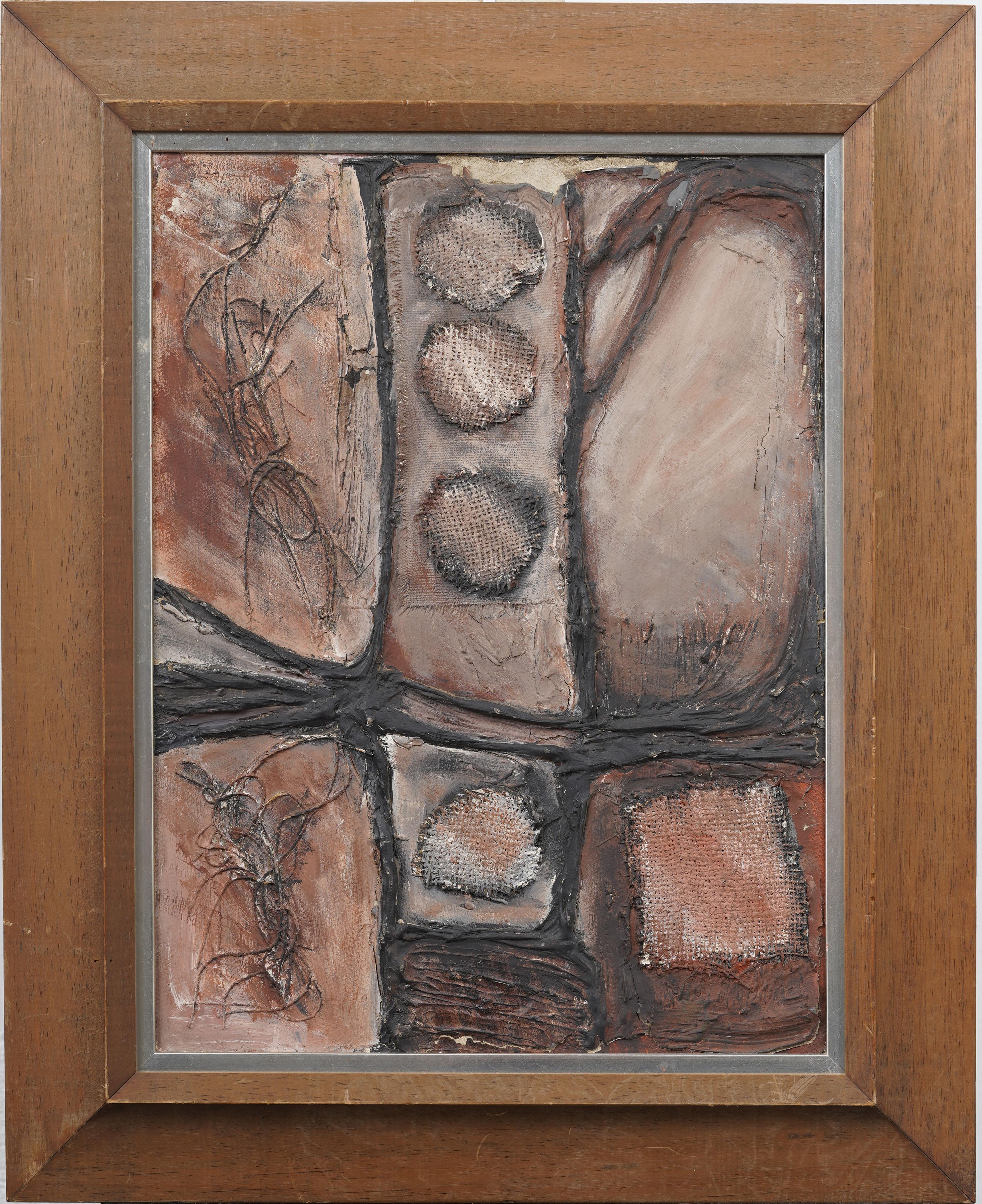 Vintage Schön gerahmt Abstrakt Expressionist Moderne Kunst Ölgemälde – Painting von Unknown