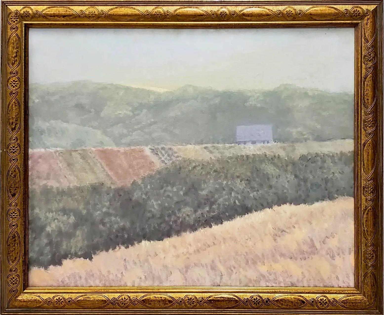 Vintage Oil Painting "Barn in the Distance" C.1970s