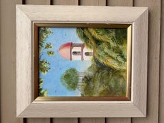 Vintage oil painting on Canvas, Tropical landscape, Signed, Dated, Framed