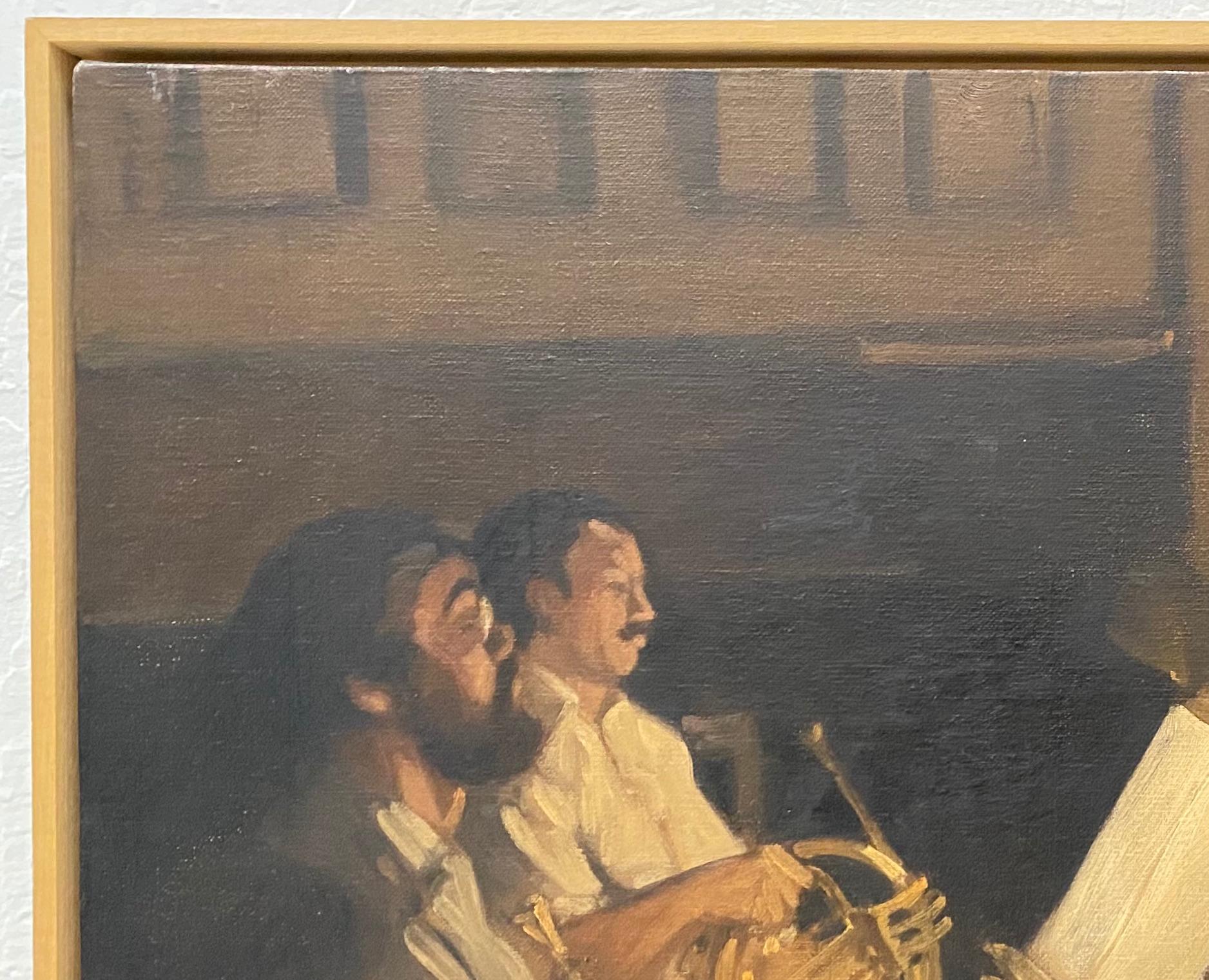 Peinture à l'huile vintage de symphonie « Threads and Brass » (Strings and Brass) - Peinture à l'huile - vers1989 - Painting de Unknown
