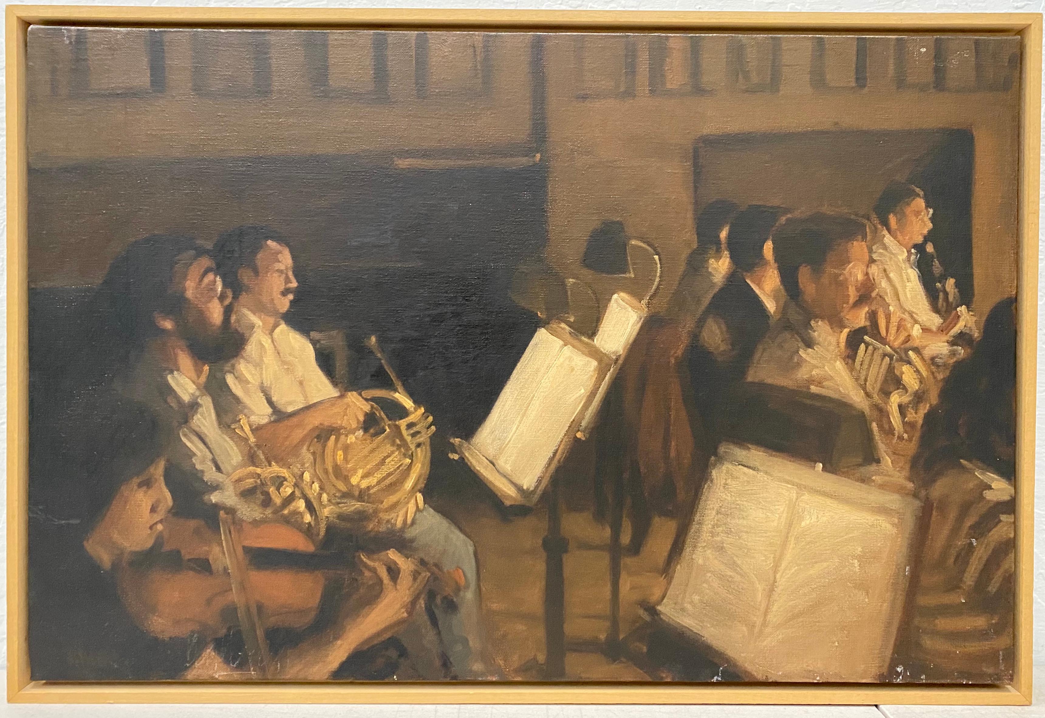 Vintage Oil Painting "Strings and Brass" Symphony Oil Painting c.1989
