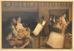 Vintage Oil Painting "Strings and Brass" Symphony Oil Painting c.1989