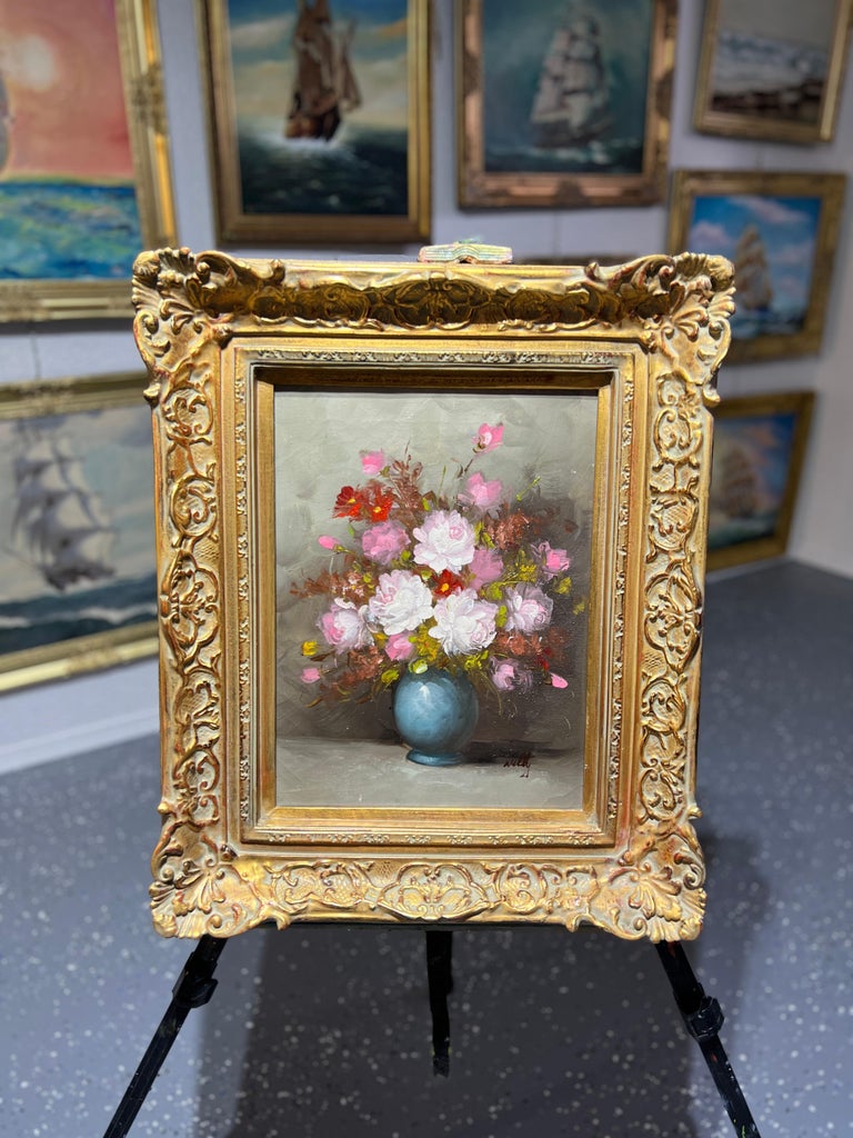 Unknown - Vintage Original Oil Painting on Canvas Still Life, Gold ...