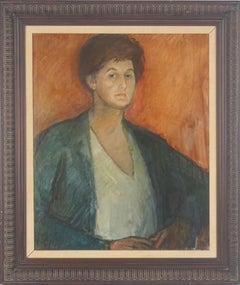 Vintage Original Oil Portrait of Woman "I see you" (Je te vois)