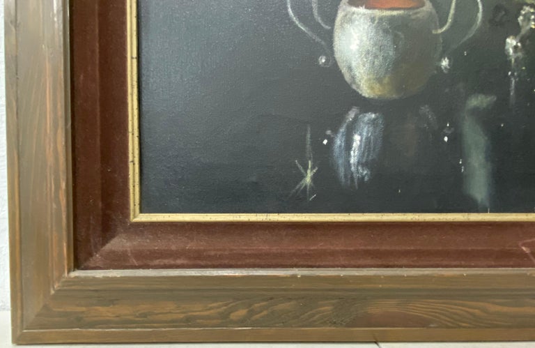 Vintage Original Still Life Oil Painting W/ Silver Coffee Chafer by Parisch C.1970

Original oil on canvas

Dimensions 22