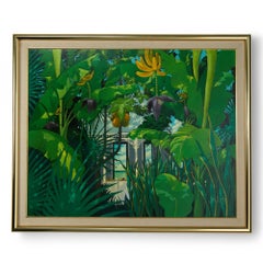 Vintage Painting of a Tropical Garden by John Kiraly
