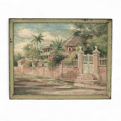 Vintage Painting of Duke Street Kingston Jamaica By S.H. Geer