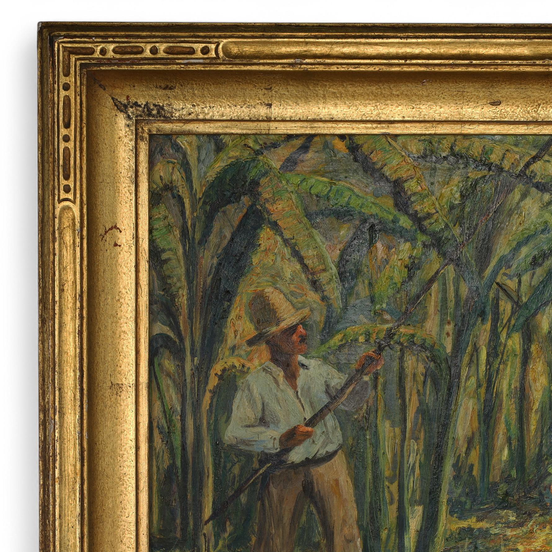 Vintage Painting on Board Titled 
