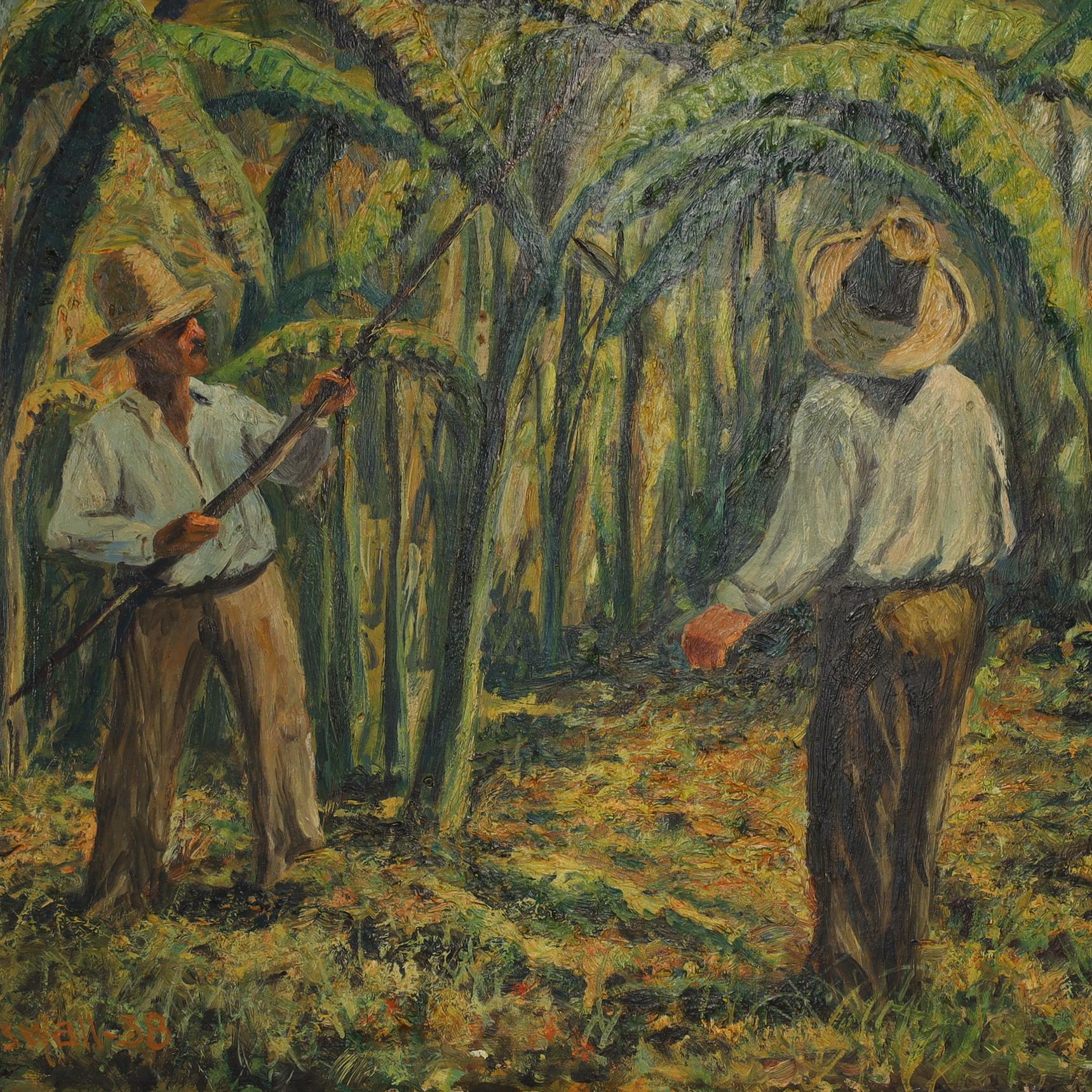 Vintage Painting on Board Titled 