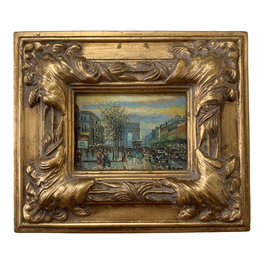 Unknown Vintage Paris Street Scene Painting For Sale At 1stdibs