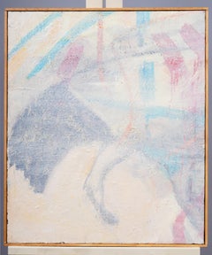 Vintage Pastel-Colored Abstract Oil Painting