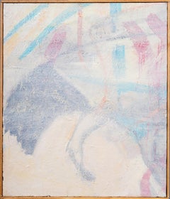 Vintage Pastel-Colored Abstract Oil Painting