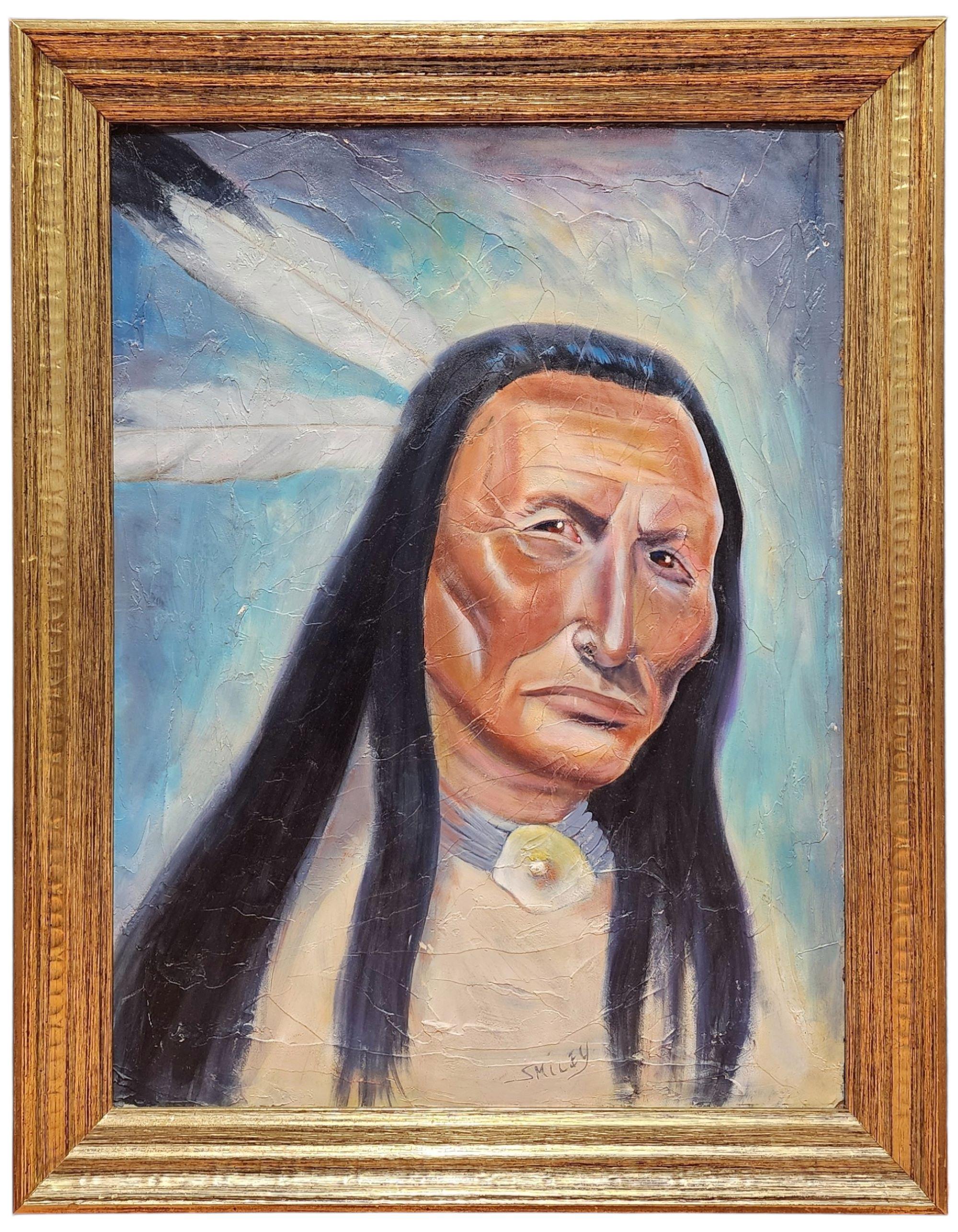 Vintage Portrait eines amerikanischen Ureinwohners