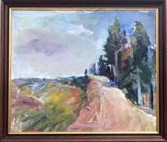 Vintage Post-Impressionist Swedish Framed Landscape Oil Painting - The Tree Line