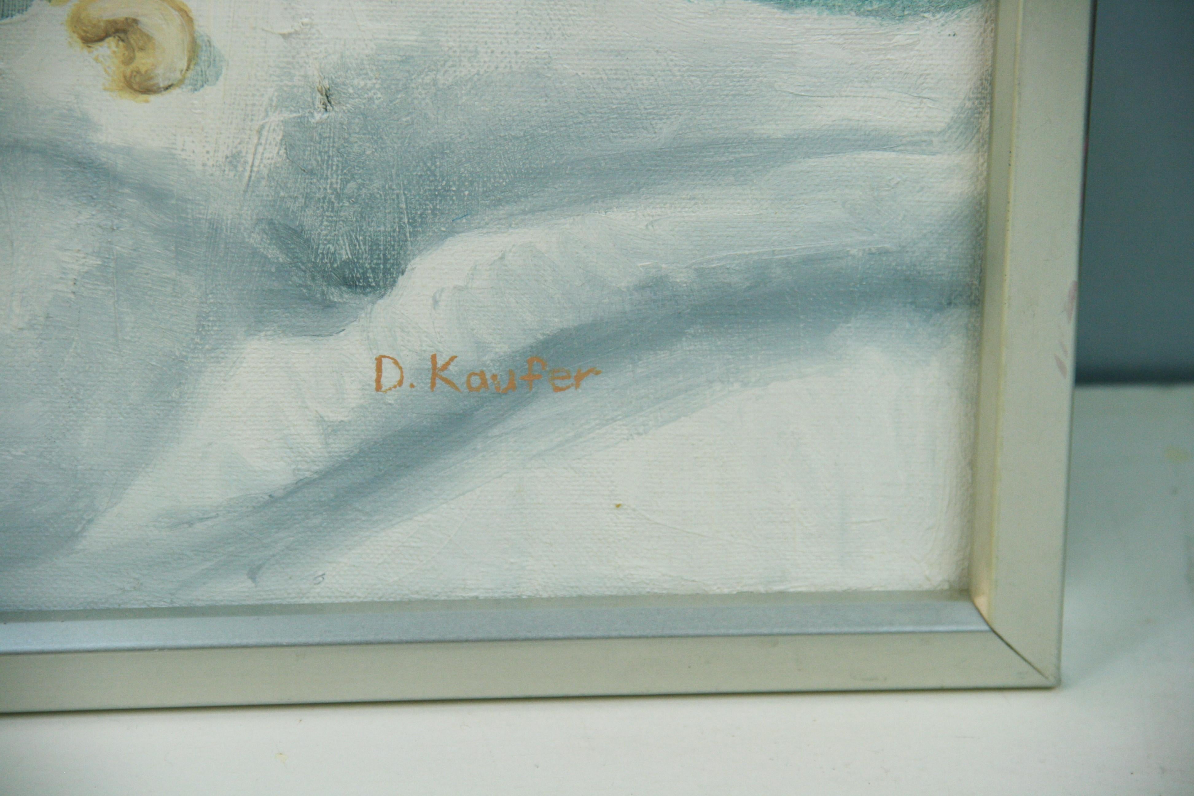 Vintage By  Skandinavisches Tischgedeck Stillleben  Gerahmtes Öl  Gemälde von D. Kaufer im Angebot 4
