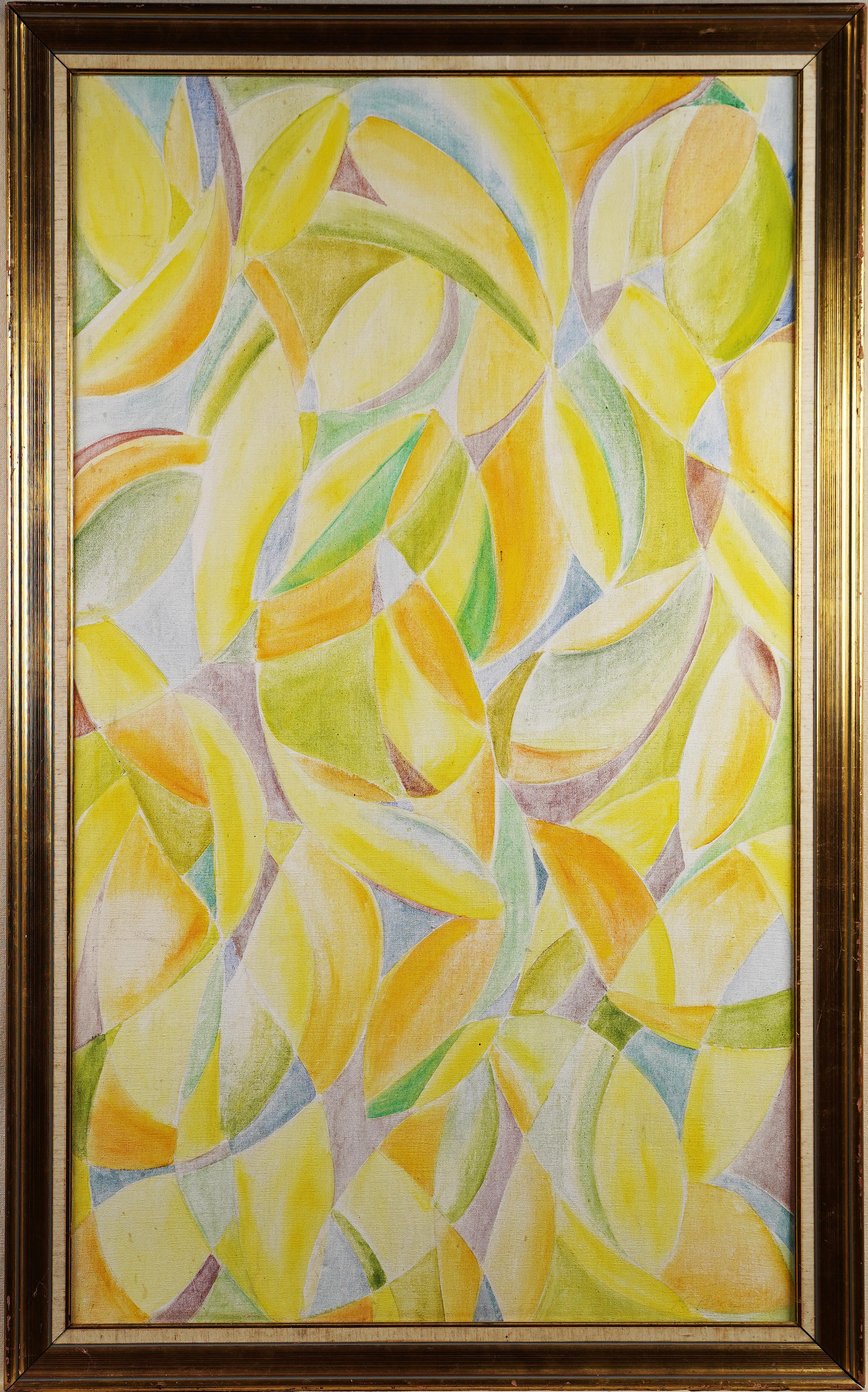 Vintage Signed American Large Framed Abstract Oil Painting 1