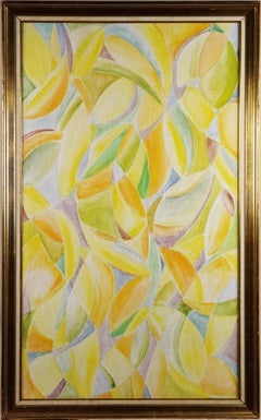 Vintage Signed American Large Framed Abstract Oil Painting