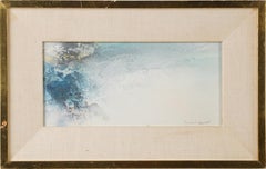 Vintage Signed American Modernist Seascape Abstract Original Framed Oil Painting
