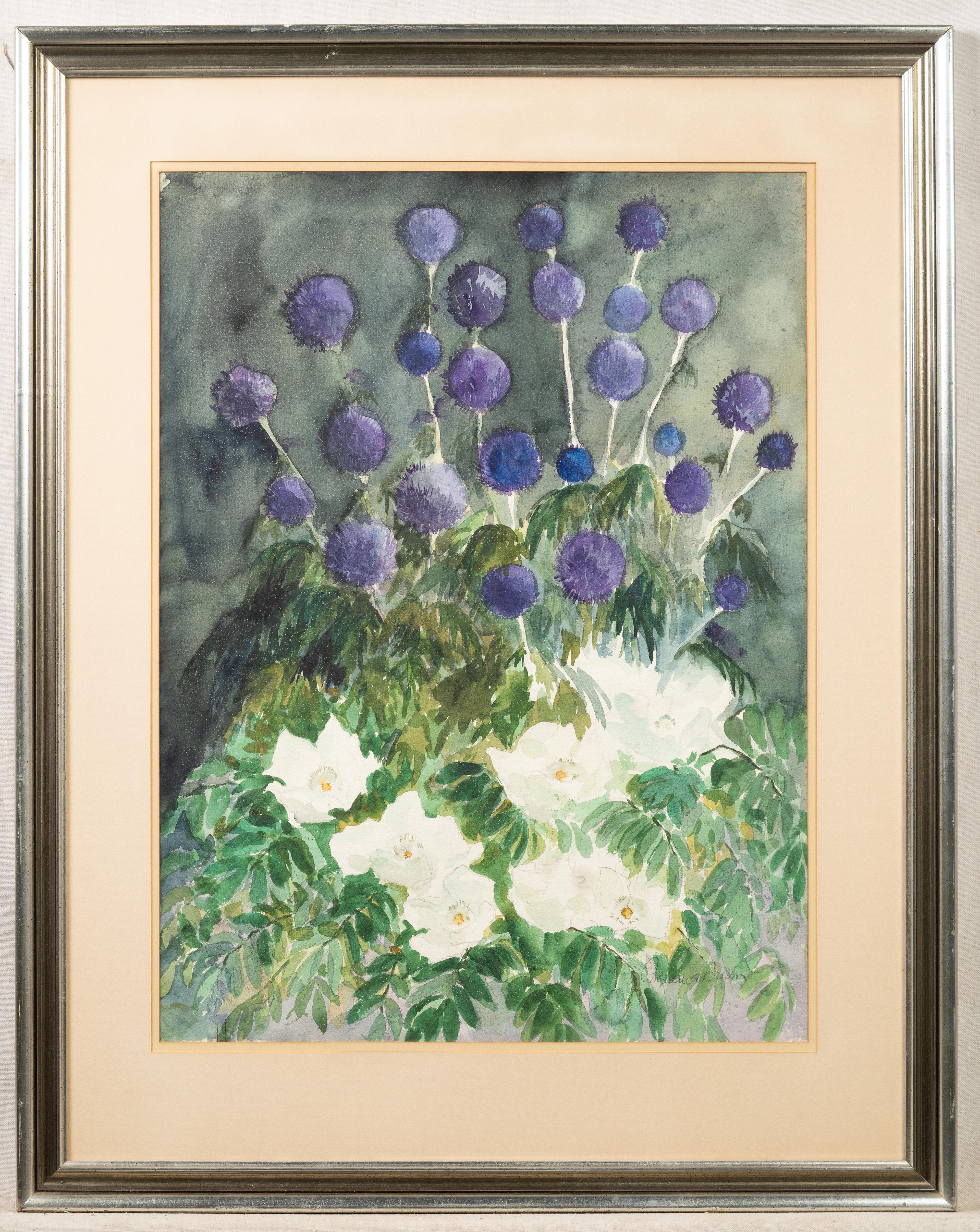 Vintage Signed Impressionist Flower Still Life Signed Framed Painting For Sale 1