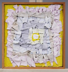 Vintage signiert Mixed Media abstrakte Malerei Assemblage