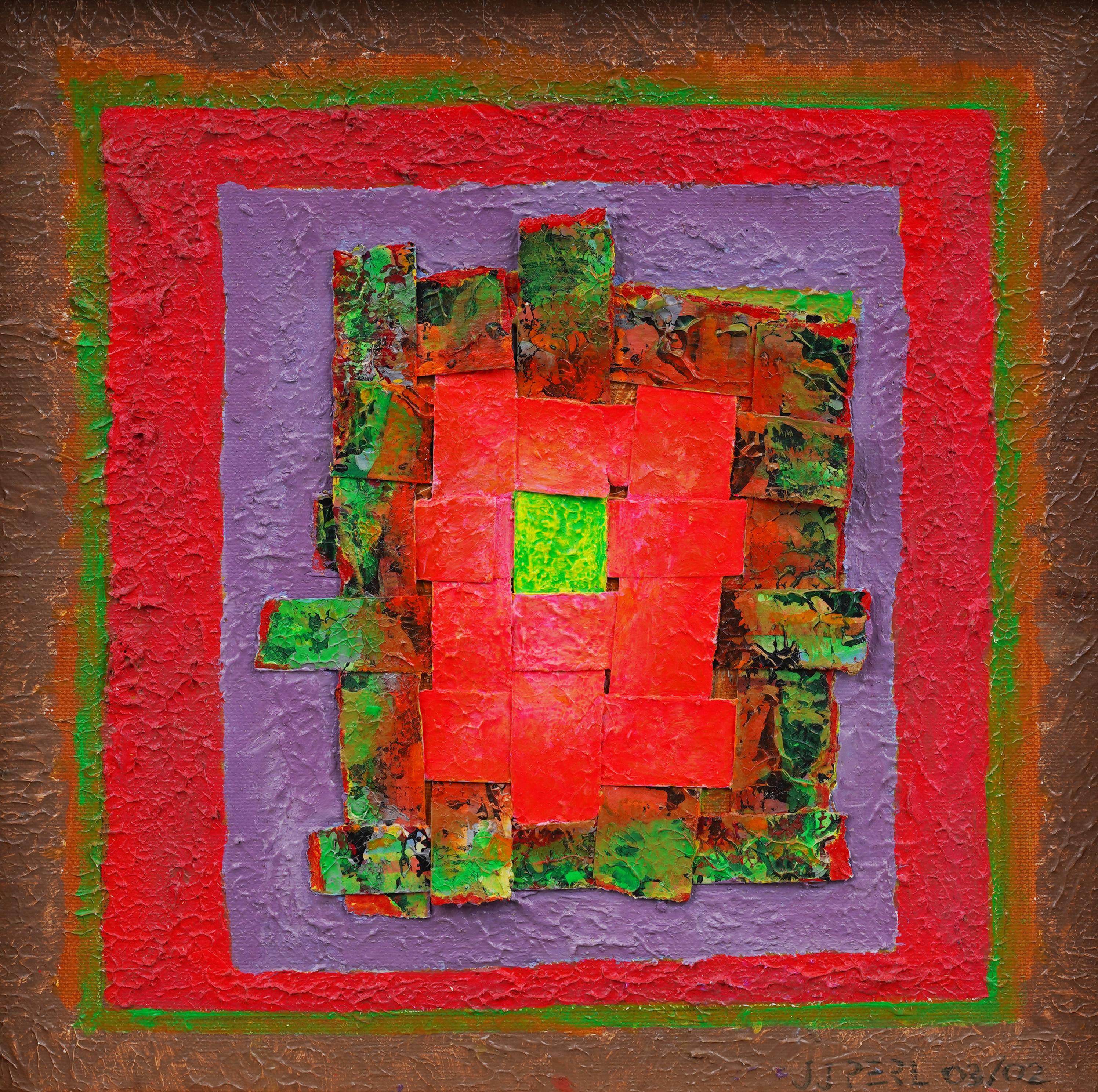 Vintage Signed Mixed Media Abstract Painting Assemblage For Sale 2