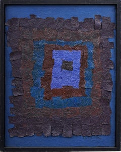 Vintage Signed Mixed Media Abstract Painting Assemblage