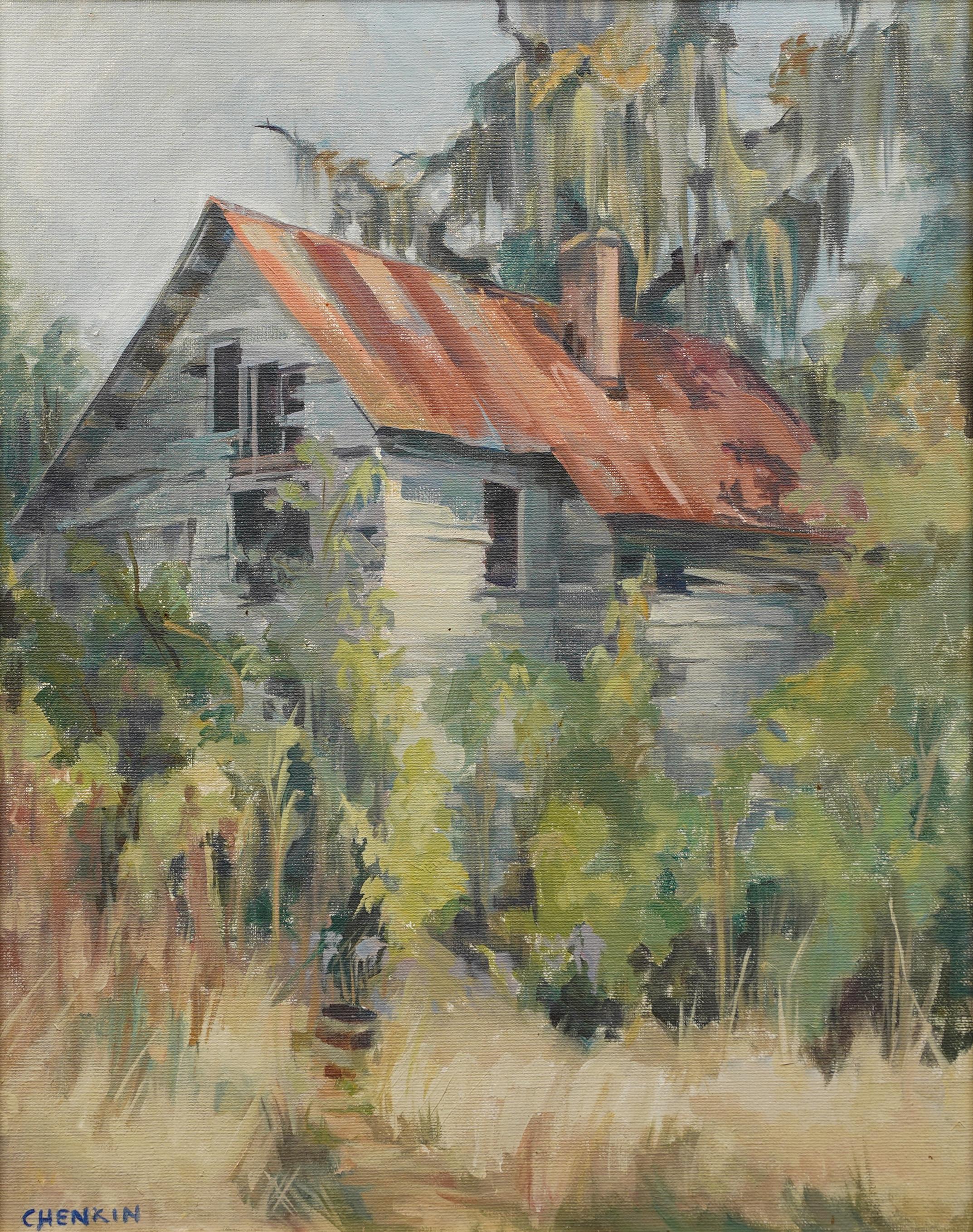 Vintage Southern School espagnol paysage de mousse Louisianna encadré et signé - Marron Landscape Painting par Unknown