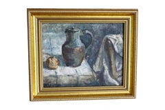 Vintage Still Life Oil Painting in a gold coloured frame, French Still Life
