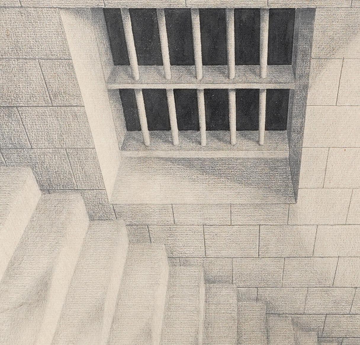 Surreale Prison-Wandmalerei Macabre Original-Zeichnung im Angebot 2