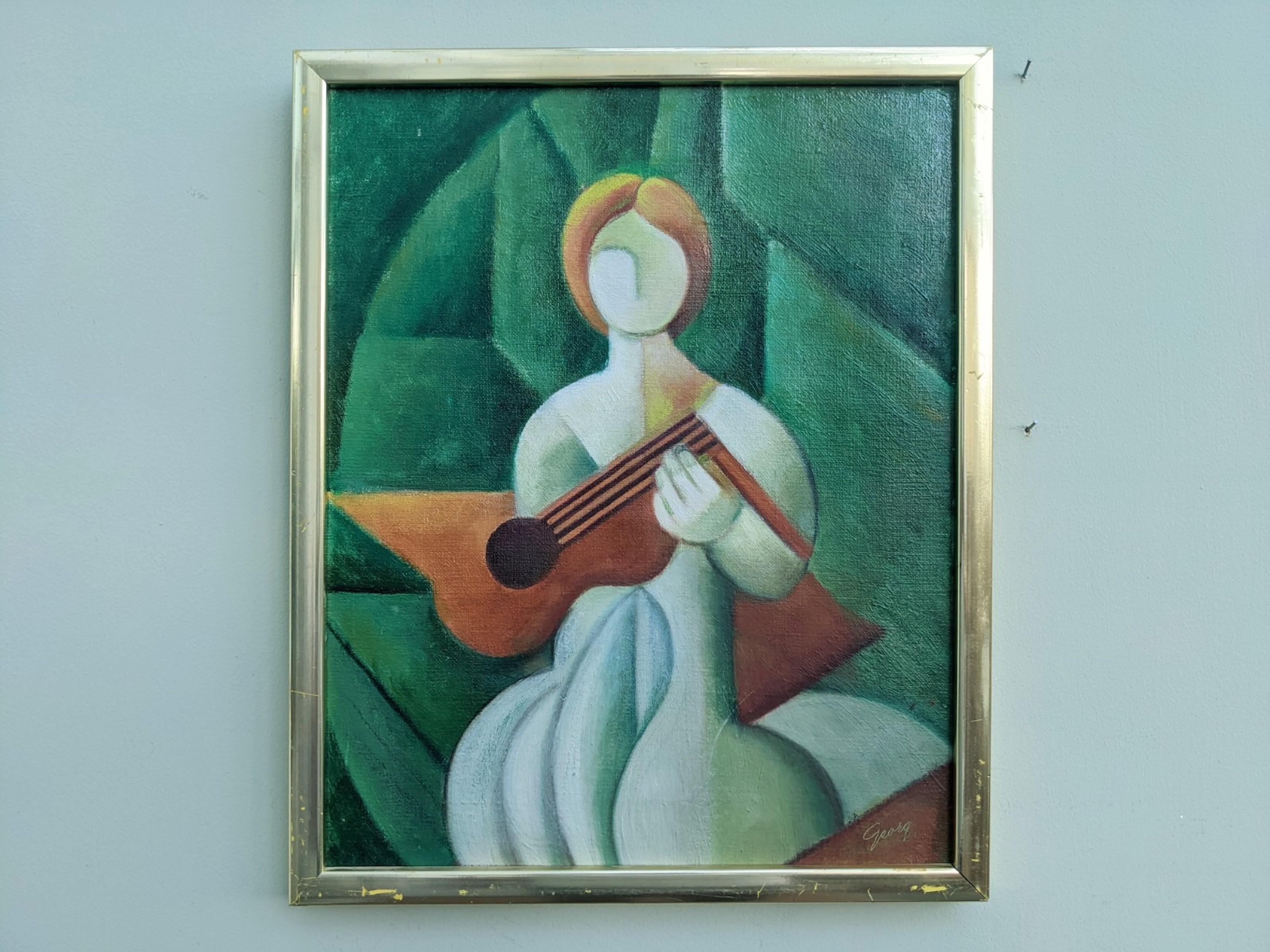 the guitar player painting