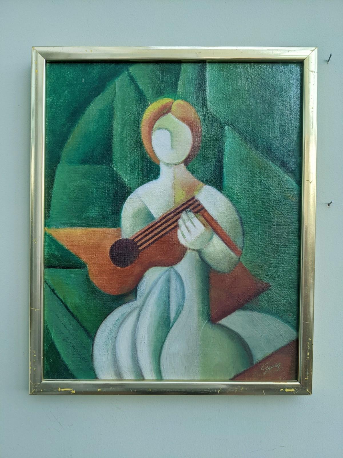cubism art guitar