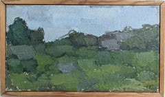 Vintage Swedish Framed Abstract Landscape Oil Painting - Greenery
