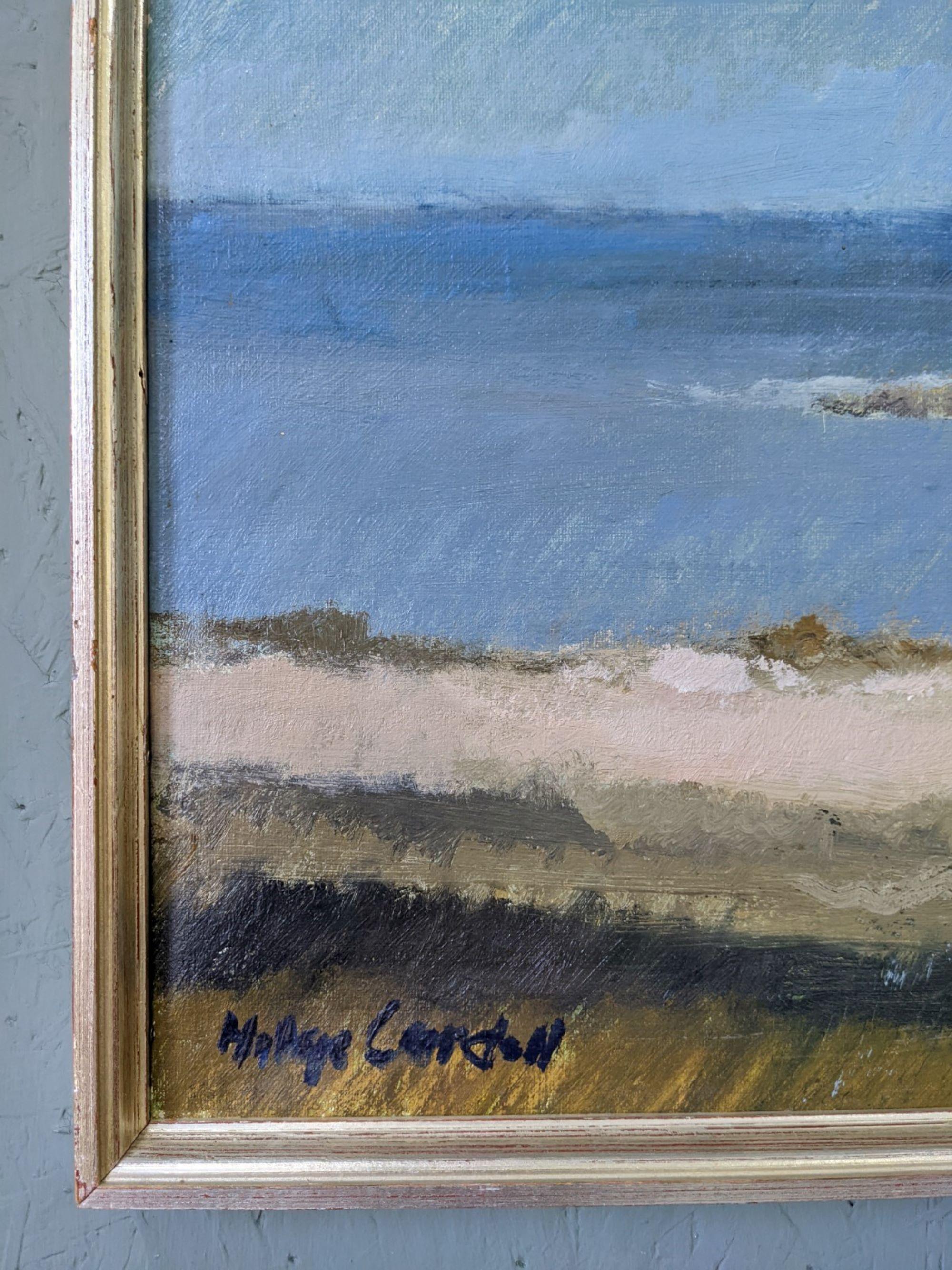 Vintage Swedish Mid-Century Framed Coastal Landscape Oil Painting - Blue Breeze 6