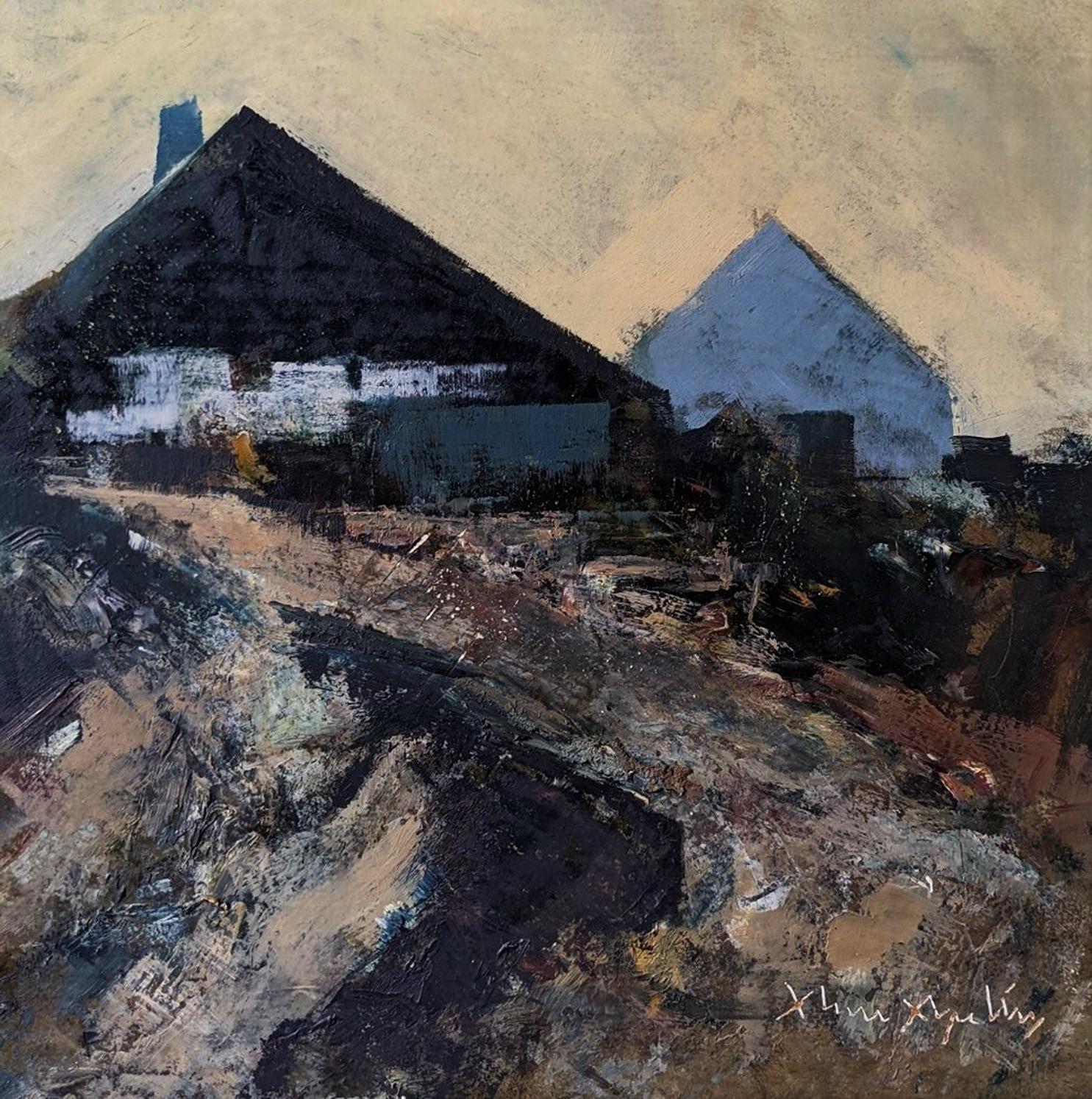 CASA SUNRISE
Tamaño: 44 x 52 cm (incluido el marco)
Óleo sobre tabla

Una composición paisajística modernista, atmosférica y bien ejecutada, realizada en óleo sobre tabla.

Esta pintura escénica representa una vista de casas enclavadas en un paisaje