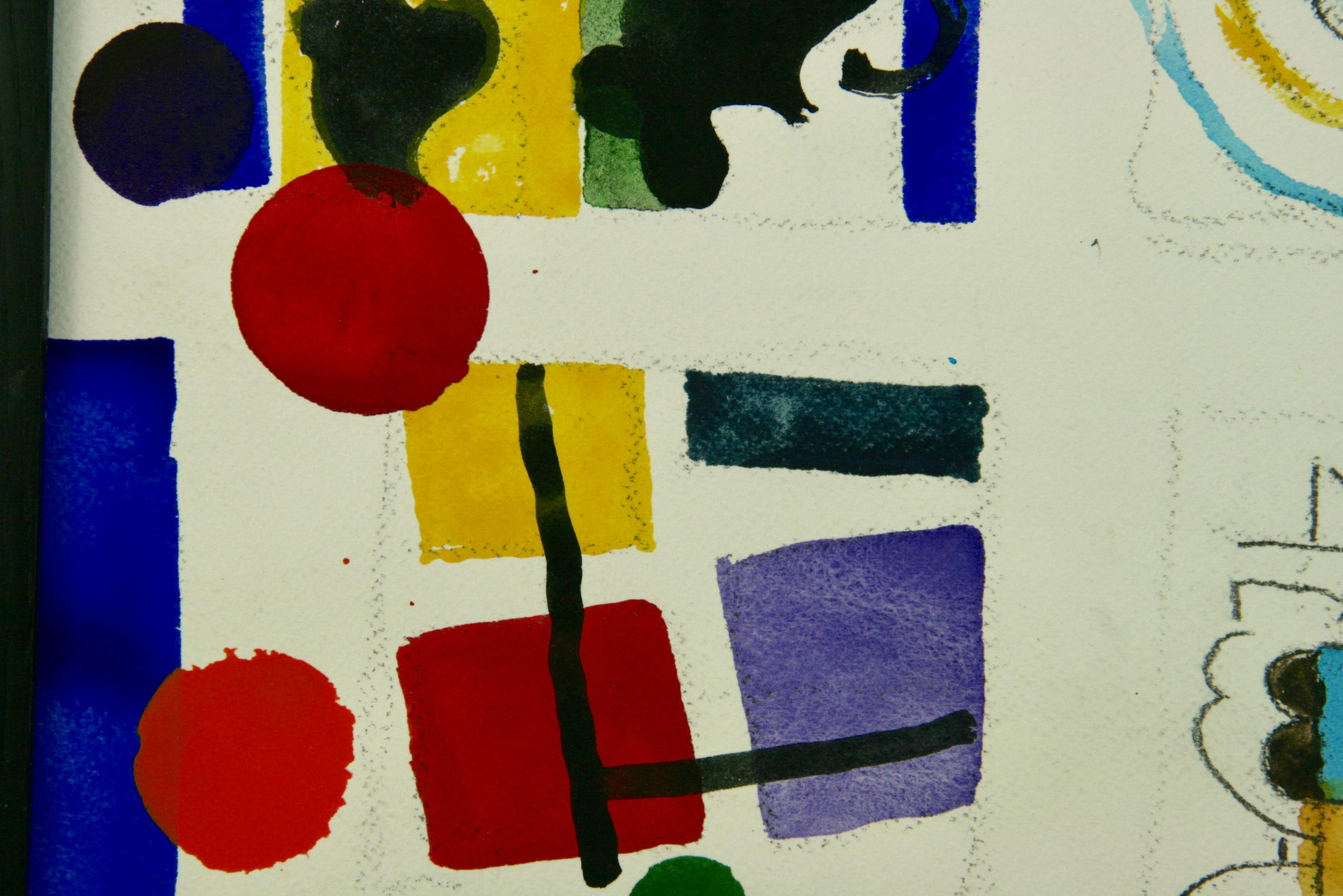 Vintage Tribute to Modern Art Abstract #2 - Beige Abstract Painting by Unknown