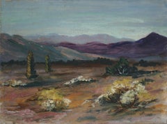 Retro Vibrant Taos New Mexico Desert Painting