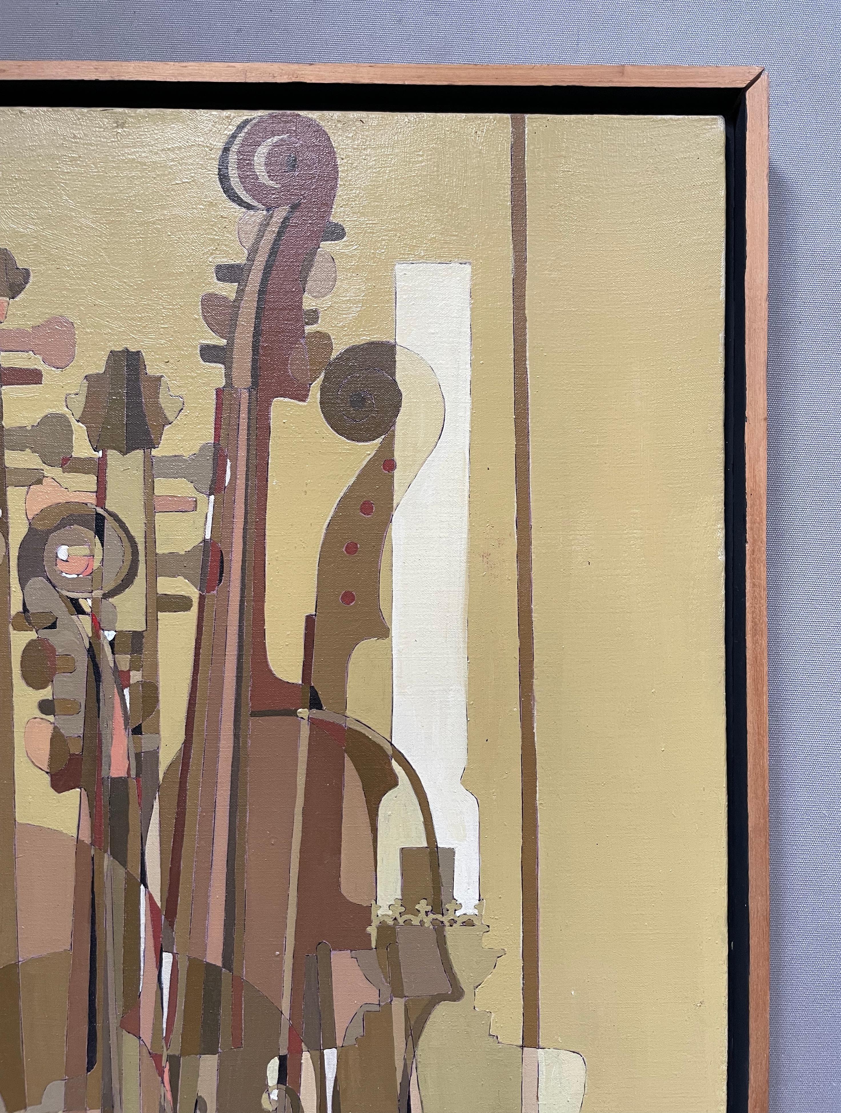 The violins 
Oil on canvas signed Pierre Laban. 
Countersigned, titled and dated 1991 on the chassis. 
Good condition. 
68 x 49.5 cm (with frame)