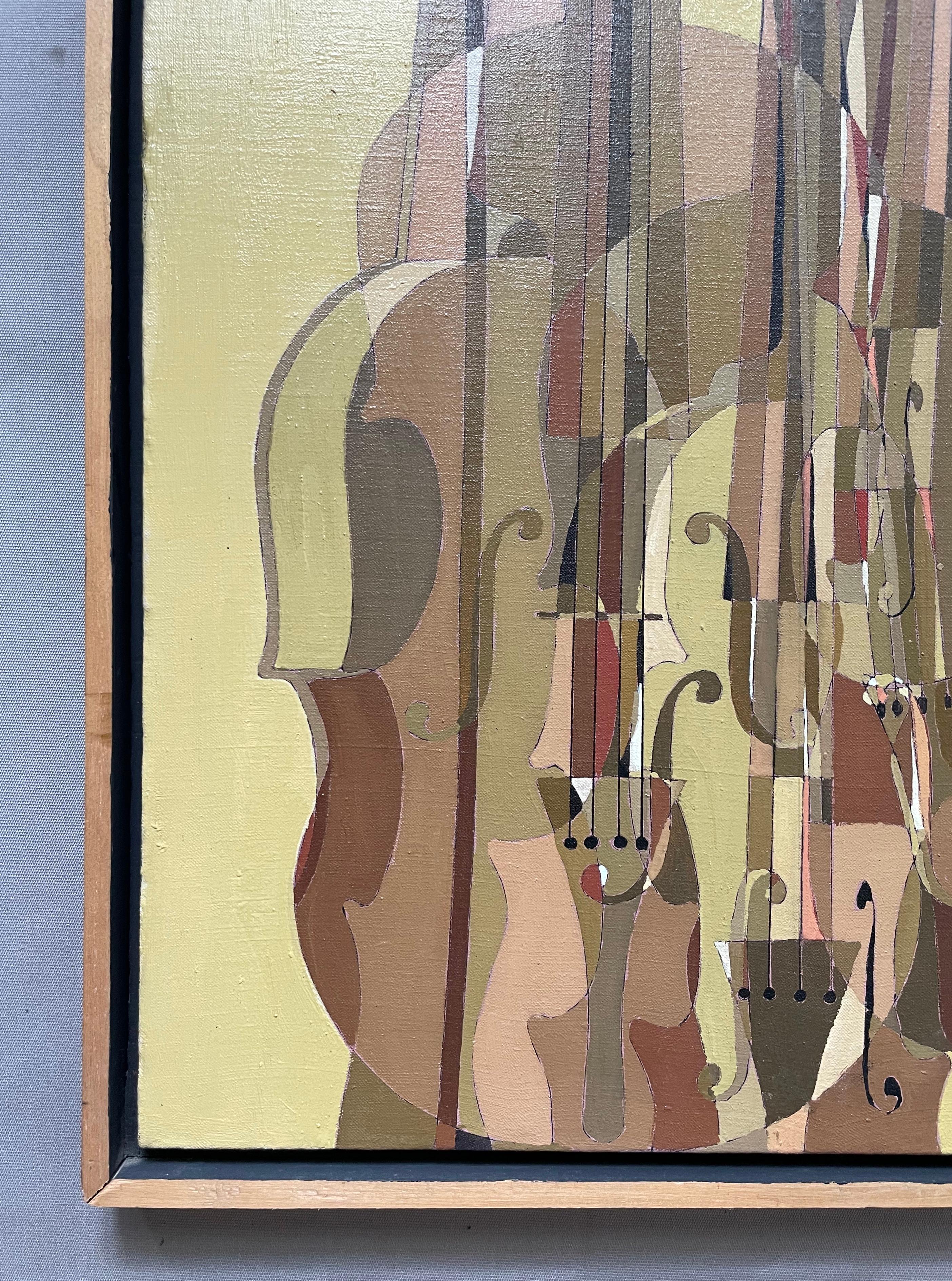 Violins, Oil On Canvas Signed Pierre Laban For Sale 2
