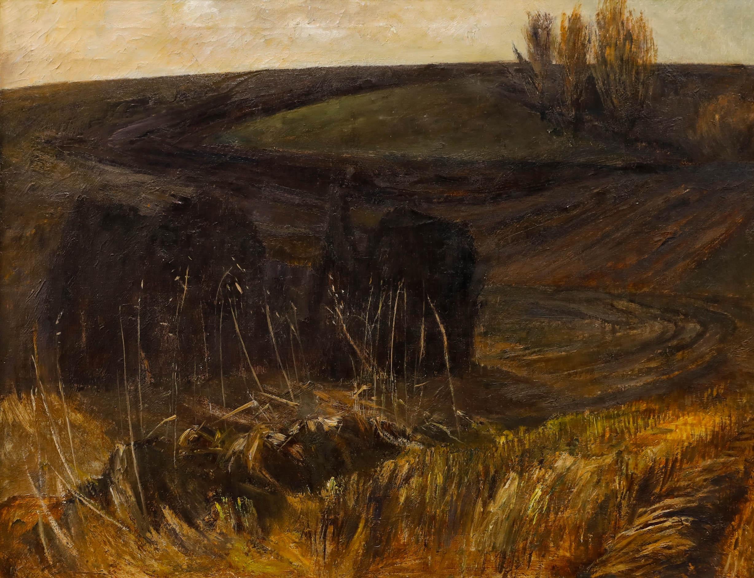 Viollet Fuller (1920-2008) - Öl, Mitte des 20. Jahrhunderts, Oktober in Thaxted, Essex – Painting von Unknown